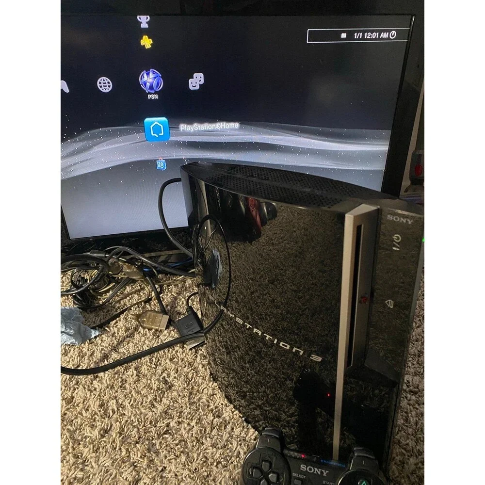 Sony Playstation 3 PS3 80GB System Fat 2USB + Controller + PlayStation Home